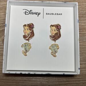 Disney BaubleBar Belle and Chip Earrings Beauty and the Beast Studs Gift NEW